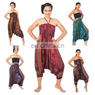 Flower Eye Pattern Harem Yoga Jumpsuit Dance Hammer Trousers Pants