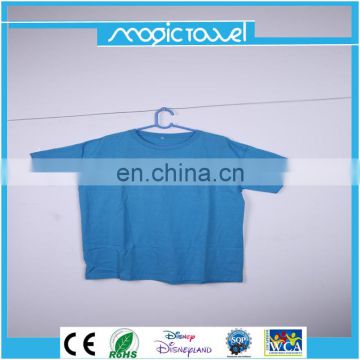 2015 hot selling blue color T-shirt compressed shape magic t-shirt