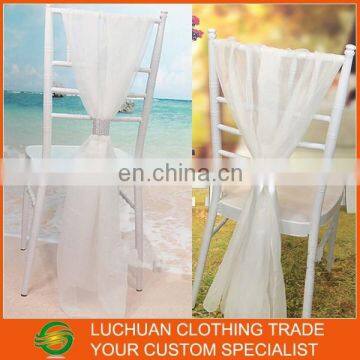 Graceful Chair Covers Wedding Decoration White Organza Chair Sash photo-2
