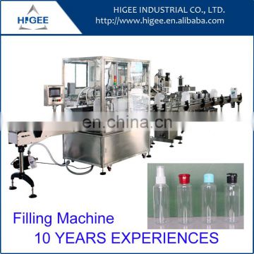 cosmetic bottle filling capping and labeling machine