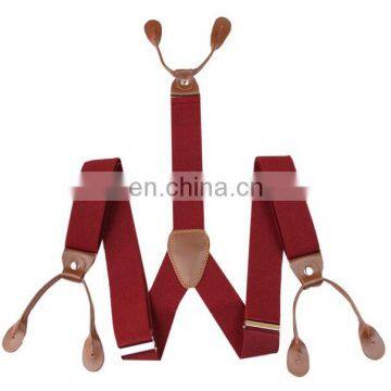 Stripe Color Braces Suspenders With Leather End Finish photo-3