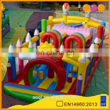 AOQI popular inflatable fun city beautiful giant fun city for amusement park