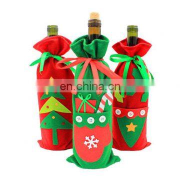 Christmas decorations Wine bottle clothing Cover Dress