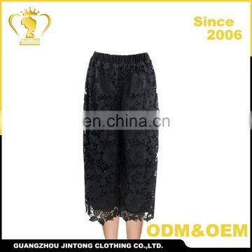 China garment fashion casual loose flower lace pants for women