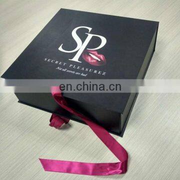 Black Color cmyk printing logo ribbon folding packing boxes