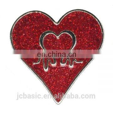 Custom Heart Shaped lapel pin with Butterfly clutch