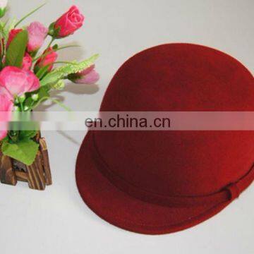 girls red wool felt hat