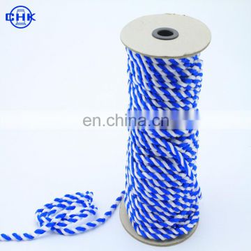 Two color 2 strand twisted PP webbing rope in garment decoration