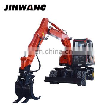 JW-90 farm used 8 ton 9 ton tyre wheel excavator for sale korea