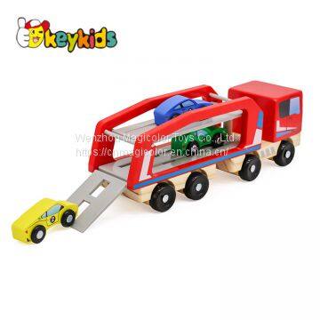 2019 New Kids Mini Wooden Toy Tractor and Trailer for Wholesale W04A413 photo-2
