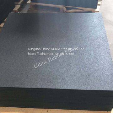 Commercial Rubber Gym Flooring 1m×1m×25mm Black With Flecks