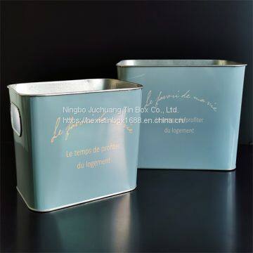 With Cover Pail Of Tin CMYK & PMS Offset Printing White Tin Bucket