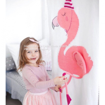 Hot Sale Home Style Flamingo and Unicorn Print Knitted Throw Blanket for Kids and Babies