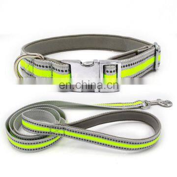 New Lettering Reflective Nylon Webbing Pet Collar Dog Collar Traction Rope photo-5