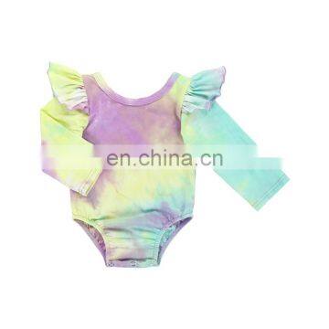 Factory direct sale girl summer romper popular tie dyed girls jumpsuit newest design