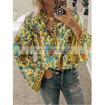Wholesale 2020 Spring Summer Women Fully Print Long Sleeve Elegant Shirt Blouses and Tops Lady photo-4