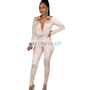 Fall Women Clothing Rompers Bodysuit Top and Trouser 2 Piece Sexy Club Outfits Two Piece Set photo-6