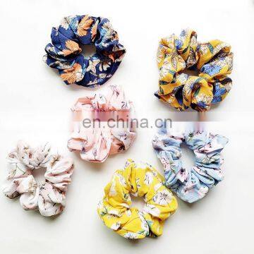 New Flower Scrunchie Ponytail Headband Soft Elastic Hair Ties Summer Turban Floral Hair Bands for Girls Accessories