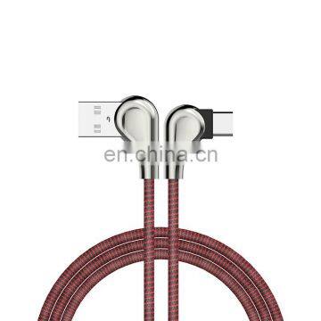 2019 Micro USB Cable USB Fast Charger Nylon Cord Micro USB 90 Degree Data Cable photo-3