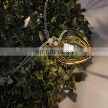 10 LED Fairy Lights Heart Gold Metal String Lights Battery Operated For Christmas Home Party Decoration photo-6