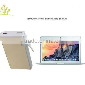 2016 New Design Universal Mini Portable Aluminium Fast Charge Power Bank Charger 15600mah in Silver Gold for MAC BOOK air pro