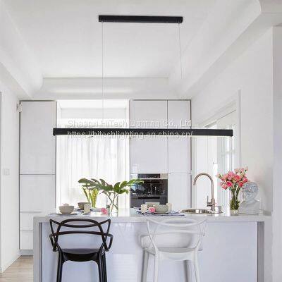 Modern LED Long Pendant Light Linear Hanging Lights Black Brown Pendant Lamp for Dining Room Kitchen Lighting Fixture photo-4