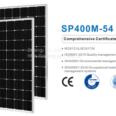 Zonergy 400w Solar Cells Panel Monocrystalline Mono Power Oem Price