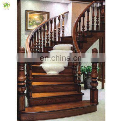 Interior Luxury Classical Solid Wood Stairs Railings Design Indoor Attic Stairs Wood Prices photo-3