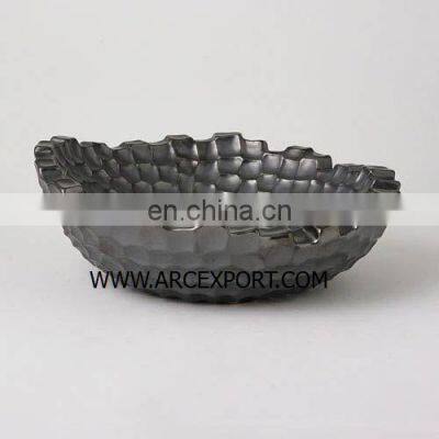 black nickle large hammered bowl