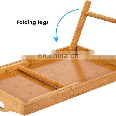 Natural Bamboo Media Bed Folding Tray With Phone Holder Fits up to 17.3 Inch Laptops and Most Tablets photo-4