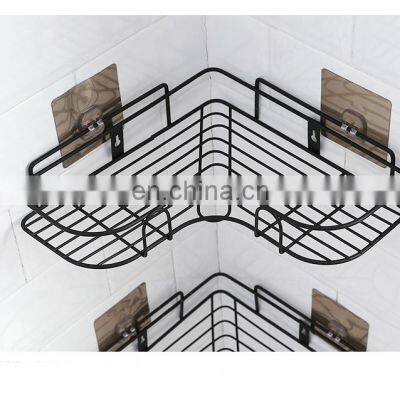 Steel Powder Coating Bathroom Shelves Corner Wall Mounted Rack Bathroom Storage Kitchen Rack Shelf with Good Load Bearing