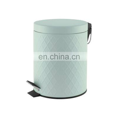 Simple Design Household Kitchen Bathroom Stainless Steel Pedal Bin Egg Packing Rubber Coated Trash Bin Grey Iron Trash Bin photo-4