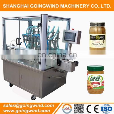 Automatic peanut butter filling machine with mixer auto sesame seed paste jar filling capping machinery cheap price for sale