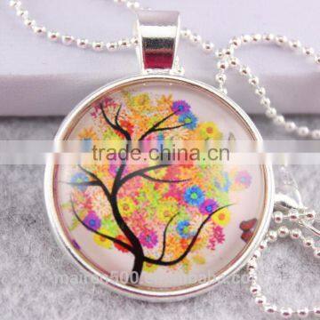 (tree) Time Gemstone Cabochon Charm Pendant Necklace photo-6