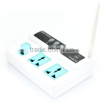 Energy Saving 3 Sockets wireless remote control gsm controlled power socket by rings &short messages for home appliance