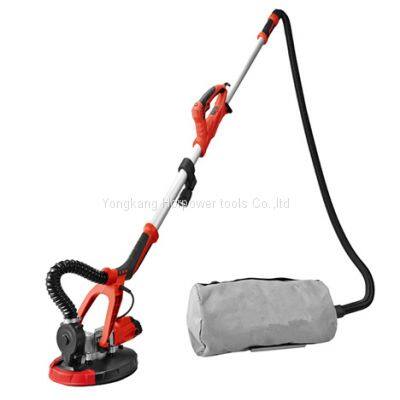 Portable 225mm long handle self vacuum telescopic foldable Electric drywall putty wall Sanding Machine drywall sander with LED light