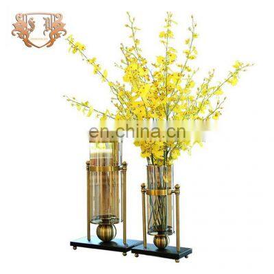 Handmade High Quality Wholesale Pedestal Heat-Resistant Rose Modern Glass Vase