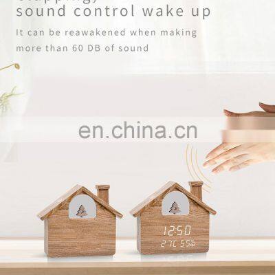 Creative House Shaped Christmas Decorative LED Digital Clock Temperature Humidity Display Night Light Desk & Table Clock Spring photo-5