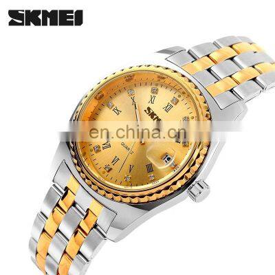 SKMEI Hot Sale 9098 Luxury Fashion Stainless Steel Quartz Watch Men Wrist Watch