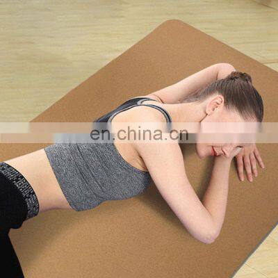 Customised Non-Slip Private Label Personalized Exercise Cork Big Fitness Travel Folding Eco TPE Yoga Mat