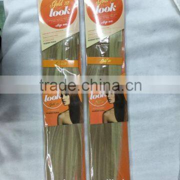 The Look Gold 22 Synthetic Hair Weave With Clips,7pcs Clips on 18" Weave,17clips/100g/pcs ,color P18-22 photo-2