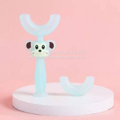 Kids U Shaped Toothbrush With Silicone Brush Head Toothbrush photo-2