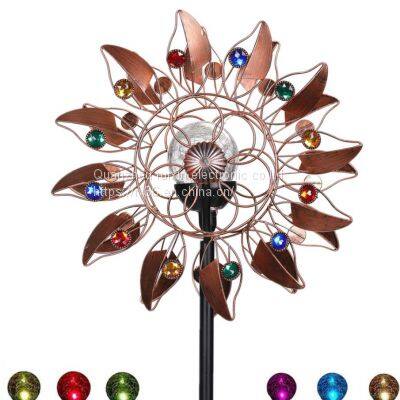 Solar Wind Spinner Multi-Color LED Lighting With Kinetic Wind Aculptures photo-3