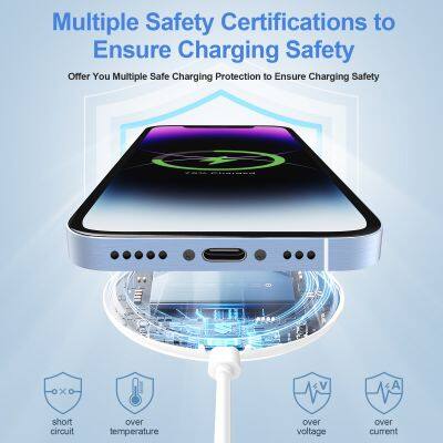 Custom Logo Magnetic Wireless Charger Pad 15w Fast Charging Pad Cell Phone Charger Holder for IPhone 12 13 14 15 16 Pro Max