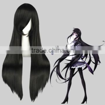 High Quality 80cm Long Straight Shakugan No Syana -Syana Black Synthetic Anime Wig Cosplay Hair Wig Party Wig