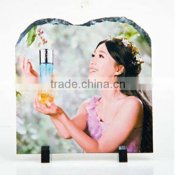 Black sublimation printing rock photo frame ,heat transfer rock slate photo