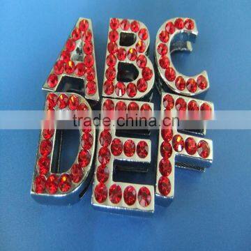 18mm Slide Letters with Red Rhinestones