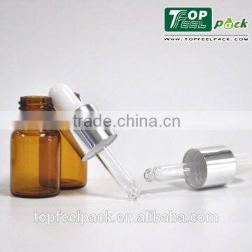 5ml Tube Glass Bottle With Silve Dropper Cap for Essential Oil , China Tube Oil Bottle , Mini Tube Dropper Bottle photo-4