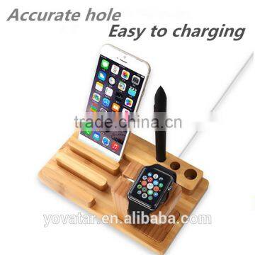 Multi-Functional Watch Holder Stand Wooden Smartphone Mount With Charging Slot photo-4
