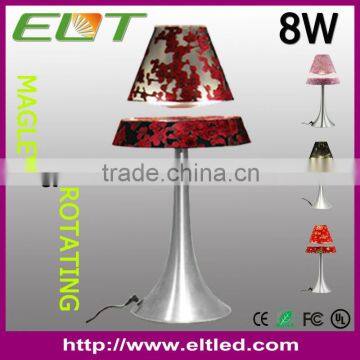 2013 Novelty Magnetic Floating Table Lamp/Metal Or Wooden base And Fabric LED Desk Lighting with CE/ROHS/FCC/UL